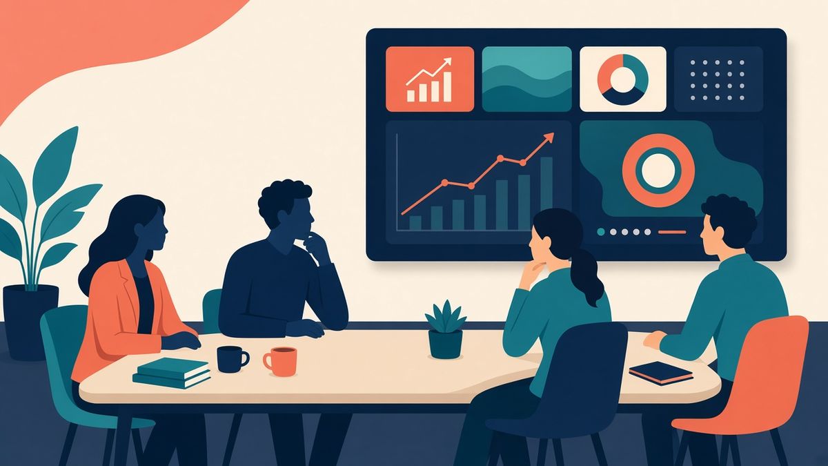 Dashboard del ROI delle campagne Team di marketing che analizza una dashboard con i KPI e il ROI delle campagne